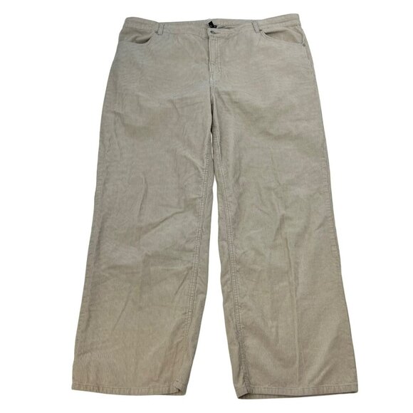 H&M Divided Womens Corduroy Pants Straight Leg High Rise Beige Size 20 - Picture 1 of 9